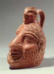 Vase in shape of double head, c.400 AD